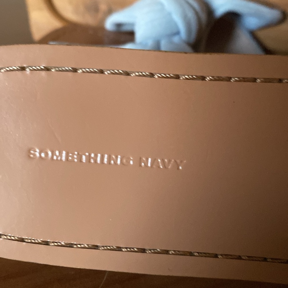 Something Navy Suede Bow Slides - image 5